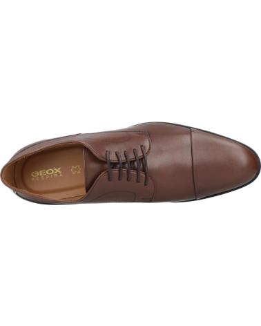 GEOX U IACOPO C6001 - BROWN BREATHABLE LACE-UP SHOES C6001