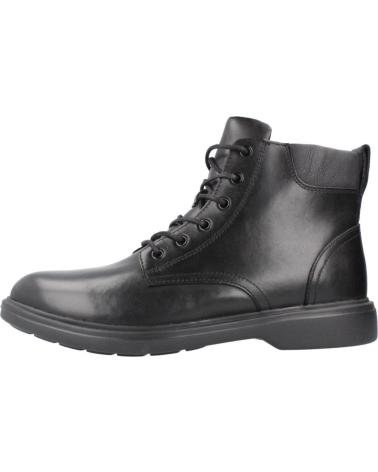GEOX U OTTAVIO C9999 BLACK LEATHER ANKLE BOOT C9999