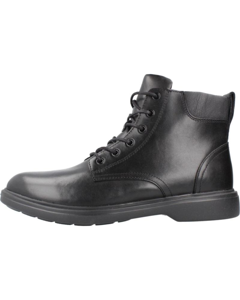 GEOX U OTTAVIO C9999 BLACK LEATHER ANKLE BOOT C9999