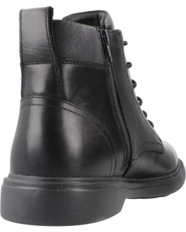 GEOX U OTTAVIO C9999 BLACK LEATHER ANKLE BOOT C9999