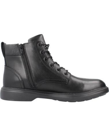 GEOX U OTTAVIO C9999 BLACK LEATHER ANKLE BOOT C9999