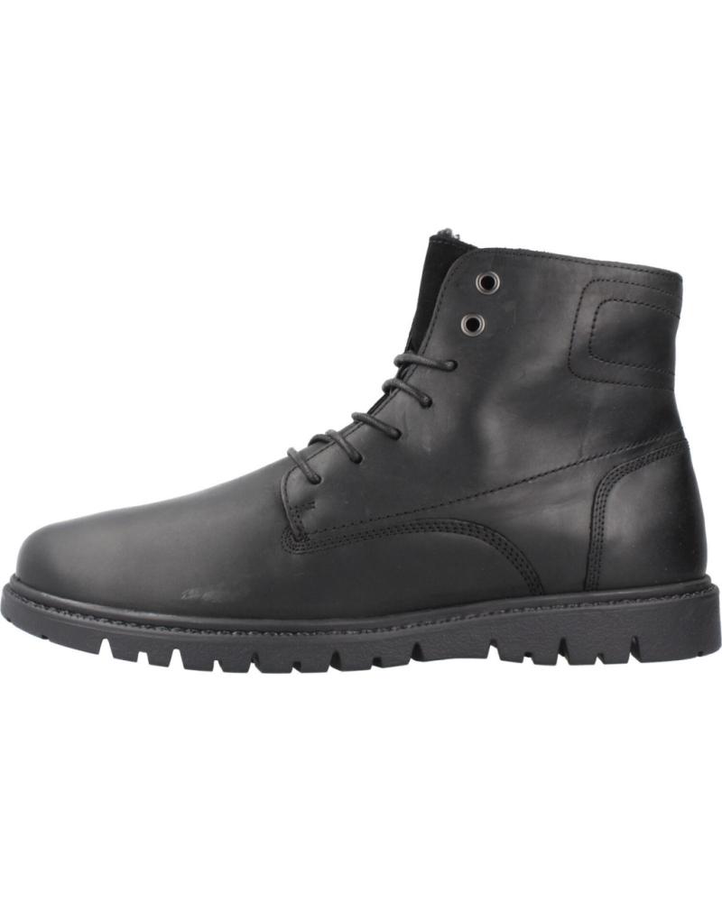 GEOX U GHIACCIAIO C9999 BLACK LEATHER ANKLE BOOT C9999