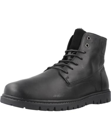 GEOX U GHIACCIAIO C9999 BLACK LEATHER ANKLE BOOT C9999