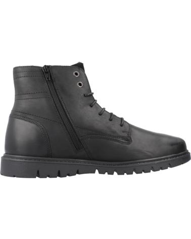 GEOX U GHIACCIAIO C9999 BLACK LEATHER ANKLE BOOT C9999