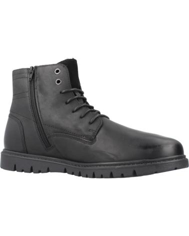 GEOX U GHIACCIAIO C9999 BLACK LEATHER ANKLE BOOT C9999