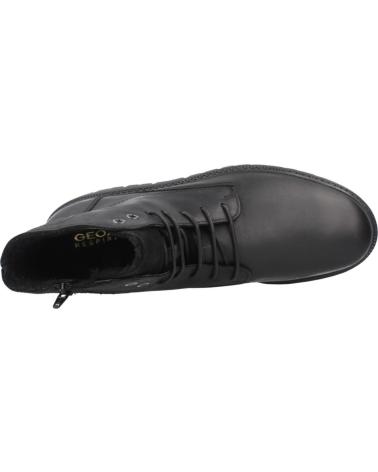 GEOX U GHIACCIAIO C9999 BLACK LEATHER ANKLE BOOT C9999