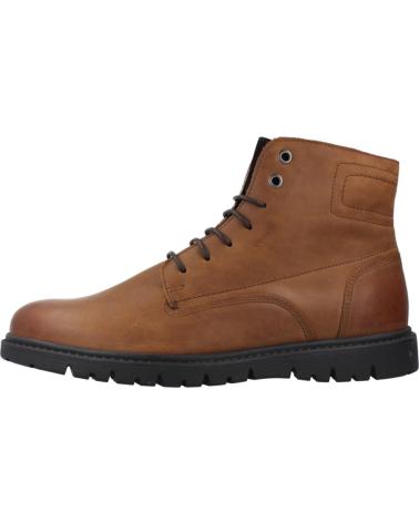 GEOX U GHIACCIAIO C6009 BROWN LEATHER ANKLE BOOTS C6009