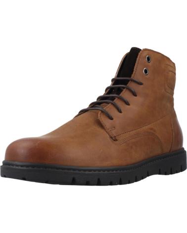 GEOX U GHIACCIAIO C6009 BROWN LEATHER ANKLE BOOTS C6009