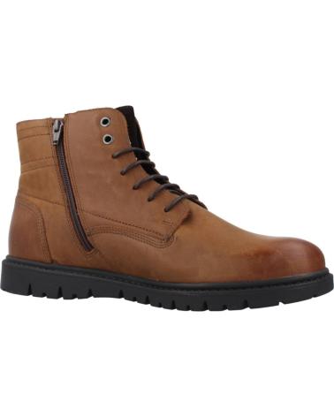 GEOX U GHIACCIAIO C6009 BROWN LEATHER ANKLE BOOTS C6009