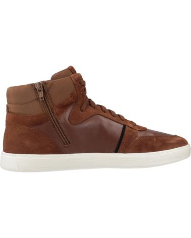 GEOX U AVOLA C6003 BROWN LEATHER HIGH-TOP MEN'S SNEAKERS C6003