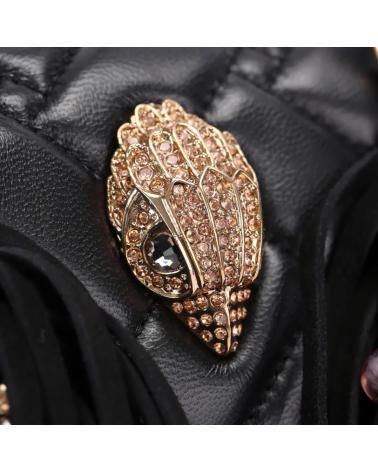 KURT GEIGER LONDON KENSINGTON BOSTON FRINGE HANDTASCHE SCHWARZ BLACK