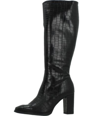 WONDERS M5150 BLACK LEATHER BOOTS FOR WOMEN WITH BLOCK HEEL ISYNGRO