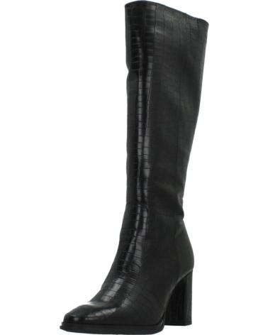 WONDERS M5150 BLACK LEATHER BOOTS FOR WOMEN WITH BLOCK HEEL ISYNGRO