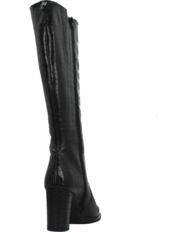 WONDERS M5150 BLACK LEATHER BOOTS FOR WOMEN WITH BLOCK HEEL ISYNGRO