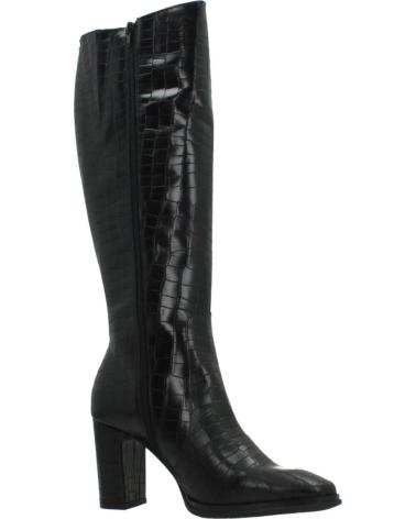WONDERS M5150 BLACK LEATHER BOOTS FOR WOMEN WITH BLOCK HEEL ISYNGRO