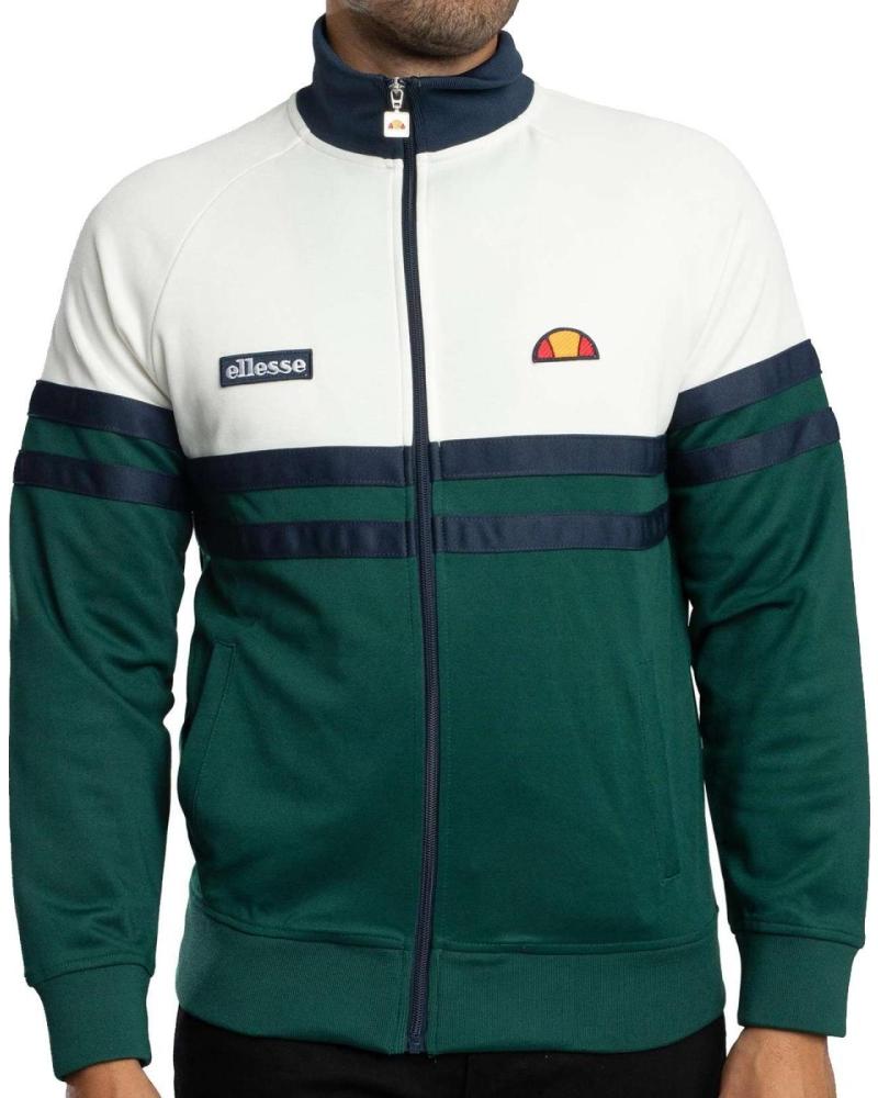 ELLESSE SUDADERA CHAQUETA DEPORTIVA ELLESSE RIMINI TRACK JACKET BLANCO ROTO VERDE OSCURO NAN