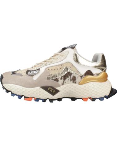 TÊNIS EXE 3020-2E COURO BEGE DOURADO LEATHER BEIGE GOLD