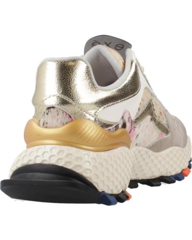 TÊNIS EXE 3020-2E COURO BEGE DOURADO LEATHER BEIGE GOLD