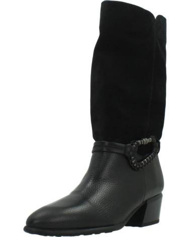 HISPANITAS VERONA PHI254298 NEGRAS DE PIEL Y ANTE CON TACÓN BLOQUE BLACK