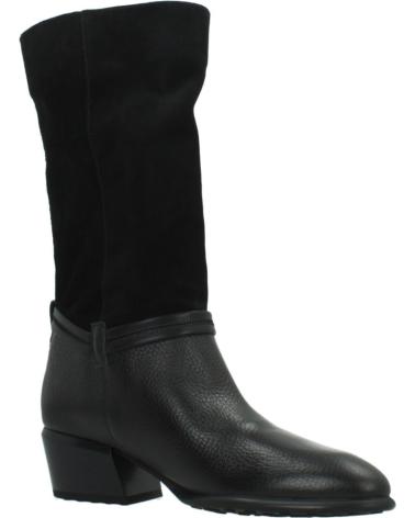 HISPANITAS VERONA PHI254298 NEGRAS DE PIEL Y ANTE CON TACÓN BLOQUE BLACK