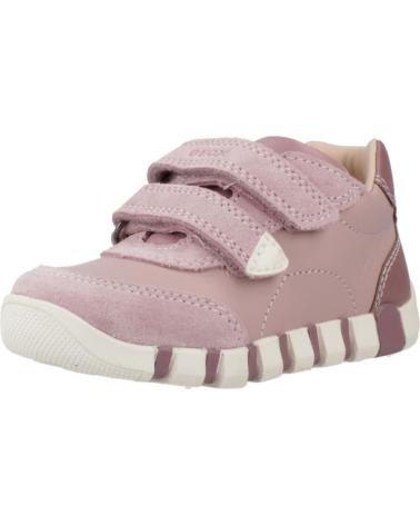 GEOX B IUPIDOO C8056 PINK SNEAKERS WITH HOOK-AND-LOOP FASTENING C8056