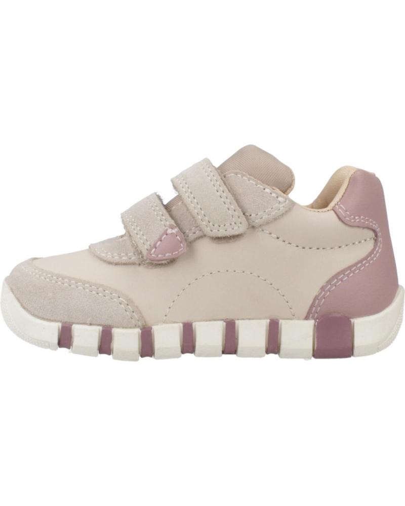 GEOX B IUPIDOO C1S8W BEIGE SNEAKERS WITH HOOK-AND-LOOP FASTENING C1S8W