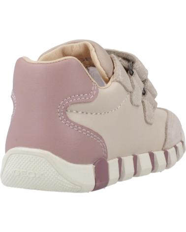 GEOX B IUPIDOO C1S8W BEIGE SNEAKERS WITH HOOK-AND-LOOP FASTENING C1S8W