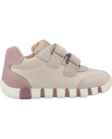 GEOX B IUPIDOO C1S8W BEIGE SNEAKERS WITH HOOK-AND-LOOP FASTENING C1S8W