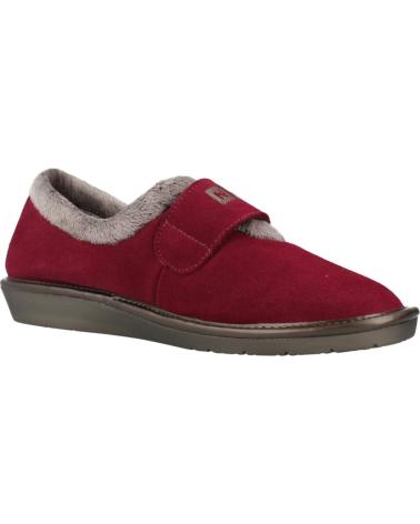 NORDIKAS WOMEN'S HOME SLIPPERS MODEL 6348 RUBY RED WITH ADJUSTABLE CLOSURE RUBI