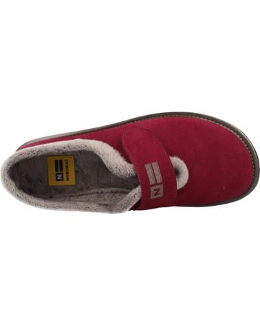 NORDIKAS WOMEN'S HOME SLIPPERS MODEL 6348 RUBY RED WITH ADJUSTABLE CLOSURE RUBI