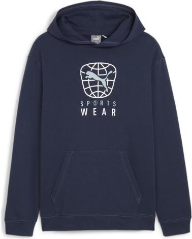 FELPA CON CAPPUCCIO PUMA BETTER SPORTSWEAR BLU NAVY AZUL