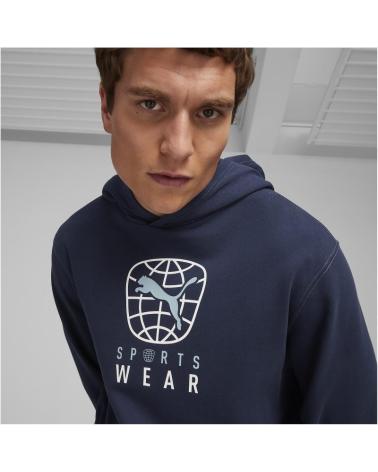 FELPA CON CAPPUCCIO PUMA BETTER SPORTSWEAR BLU NAVY AZUL