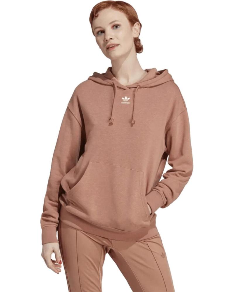FELPA CON CAPPUCCIO ADIDAS ORIGINALS ESSENTIALS ARANCIO RUGGINE NARANJA