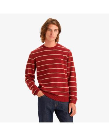 LEVIS ORIGINAL HOUSEMARK GESTREIFTER PULLOVER ROT ROJO