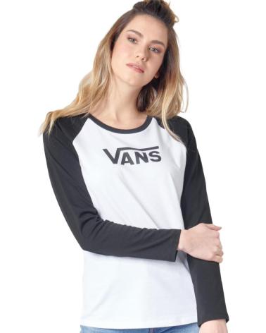 T-SHIRT VANS OFF THE WALL FLYING V LS RAGLAN BIANCO BLANCO