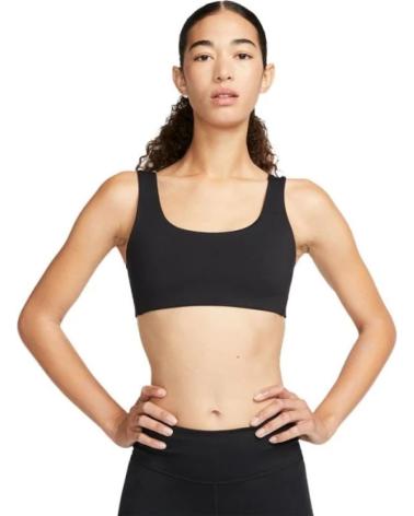 NIKE ALATE ALL U SPORT-BH MIT LEICHTEM HALT UND FUTTER, SCHWARZ NEGRO