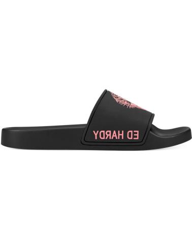 ED HARDY SEXY BEAST SLIDERS BLACK-FLUO RED