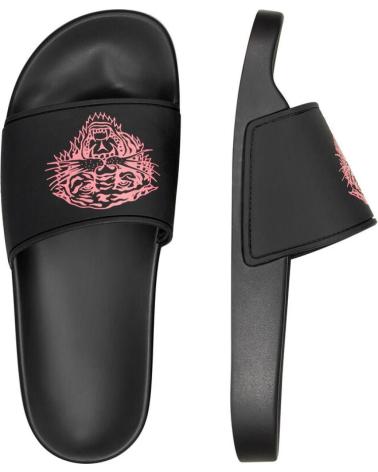 ED HARDY SEXY BEAST SLIDERS BLACK-FLUO RED