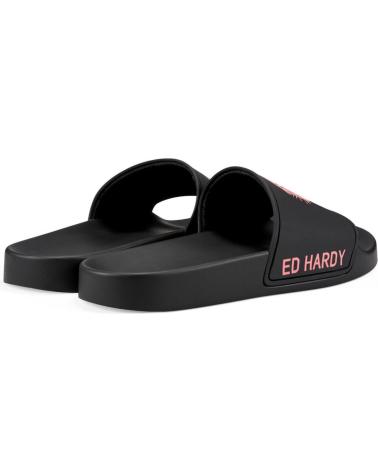 ED HARDY SEXY BEAST SLIDERS BLACK-FLUO RED