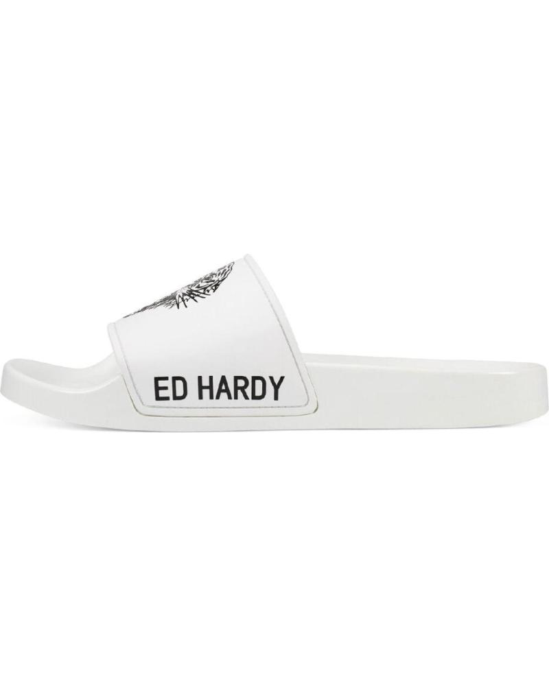 ED HARDY SEXY BEAST SLIDERS WHITE-BLACK BLANCO