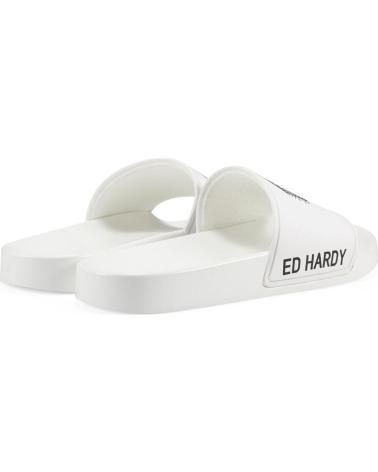 ED HARDY SEXY BEAST SLIDERS WHITE-BLACK BLANCO
