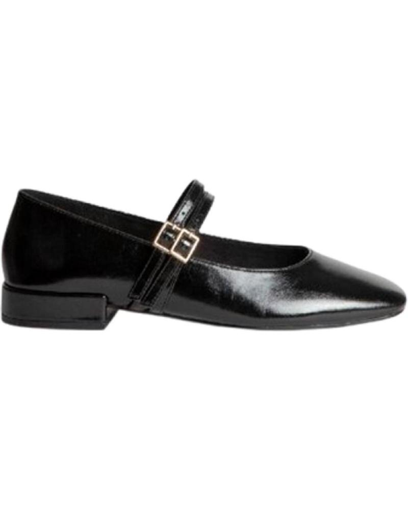 CORINA BLACK DOUBLE BUCKLE BALLET FLAT NEGRO