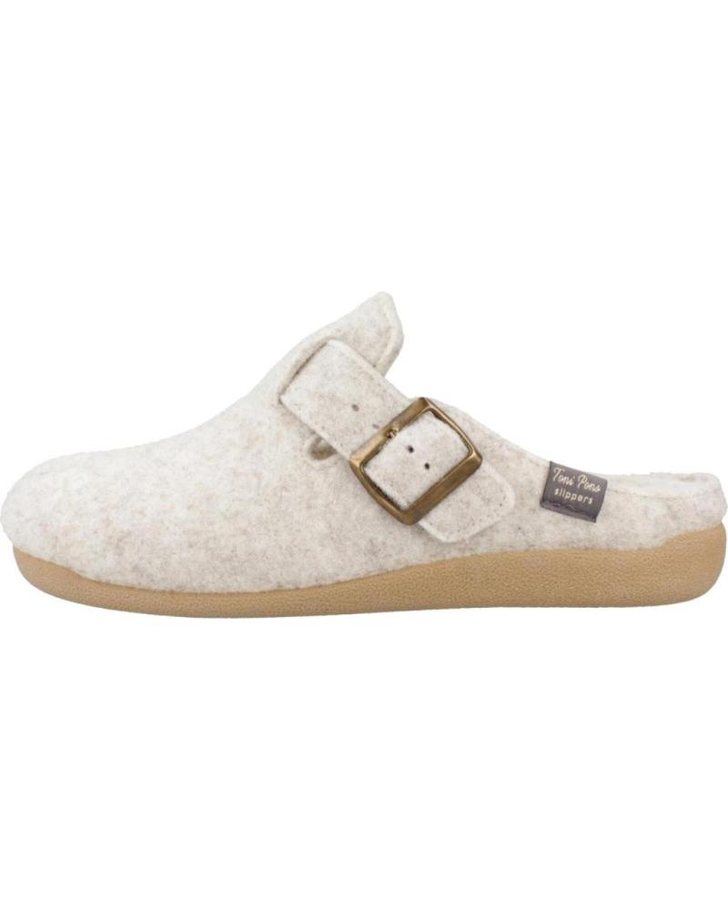 TONI PONS ZAPATILLAS HOGAR MUJER MODELO MIMA FP COLOR BLANCO CRU