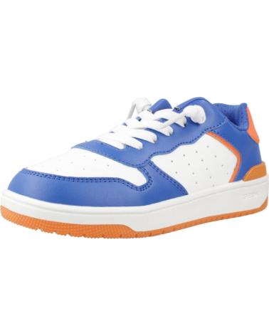 GEOX J WASHIBA C0685 - SNEAKERS CASUAL BIANCO E BLU PER BAMBINO C0685