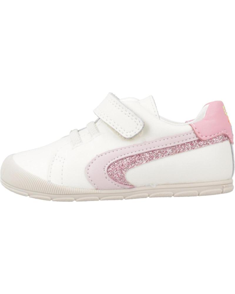 PABLOSKY 060337P - SAPATILHAS BRANCAS COM DETALHES ROSAS PINK