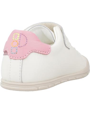 PABLOSKY 060337P - SAPATILHAS BRANCAS COM DETALHES ROSAS PINK