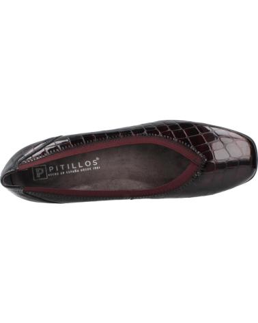 SCARPE ELEGANTI PITILLOS 10820P IN PELLE DI COCODRILLO NERO BORDEAUX BURDEOS