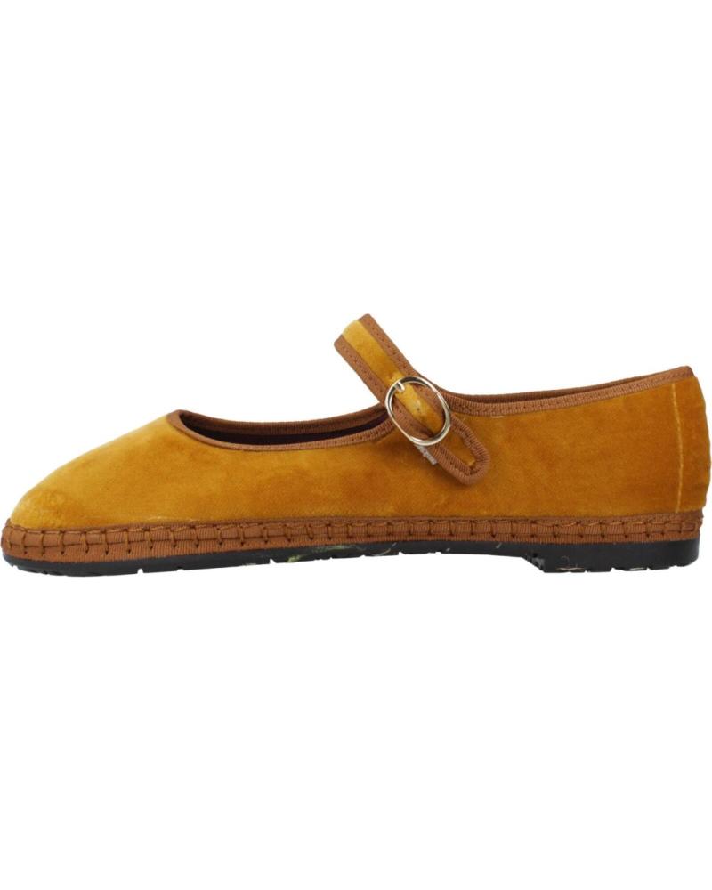 FLABELUS AMARANTA - BALLERINES EN VELOURS JAUNE MOUTARDE AVEC SEMELLE EN JUTE MUSTARD