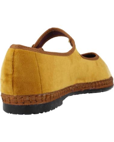 FLABELUS AMARANTA - BALLERINES EN VELOURS JAUNE MOUTARDE AVEC SEMELLE EN JUTE MUSTARD