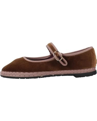 FLABELUS BALTHASAR - BALLERINE IN VELLUTO MARRONE CON SUOLA IN JUTA MARRON